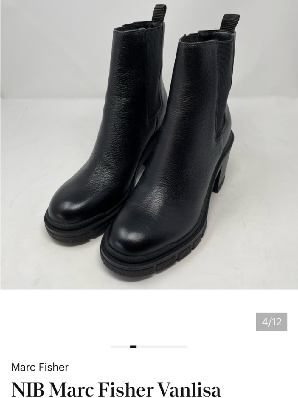 NIB Marc Fisher Vanlisa Platform Chelsea Leather Boots